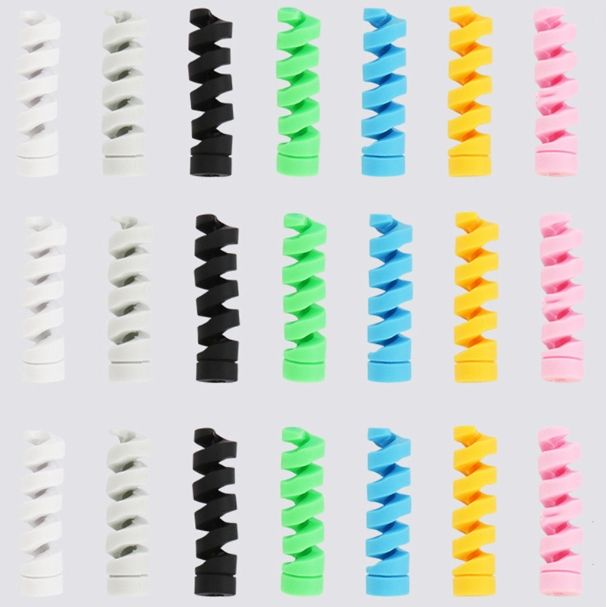 Spiral USB Cable Protector (4-Pack) Protect Your Charging Cable. Extend Its Life.