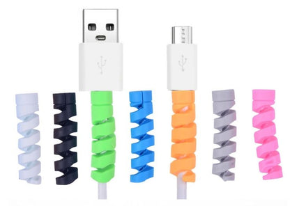 Spiral USB Cable Protector (4-Pack) Protect Your Charging Cable. Extend Its Life.